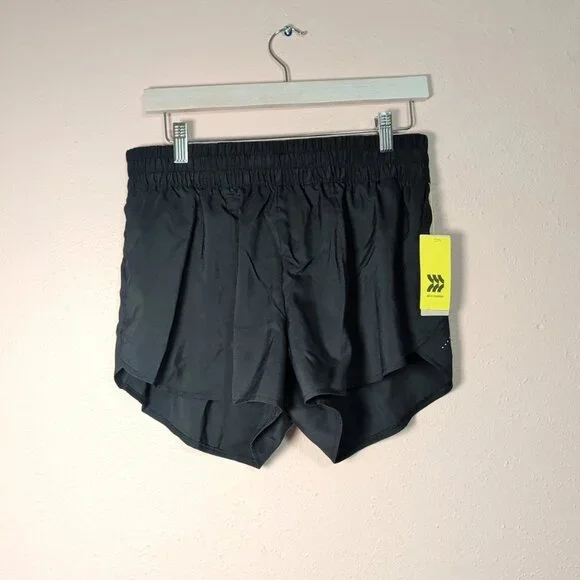 ⭐All in Motion Running Shorts Womens M Black Woven NWT 3 Inch Mid Rise Athletic⭐ - Picture 2 of 9